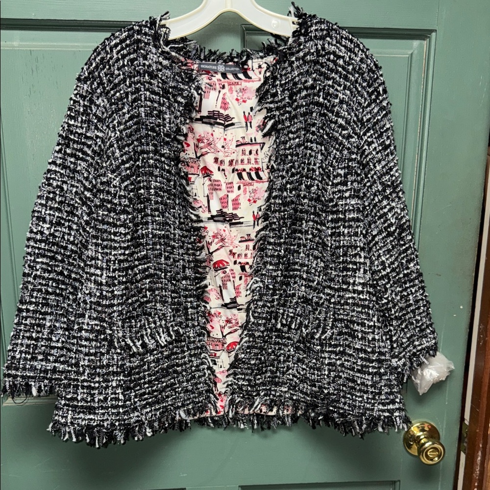 Vintage Elegant Black and White  Women's Jacket